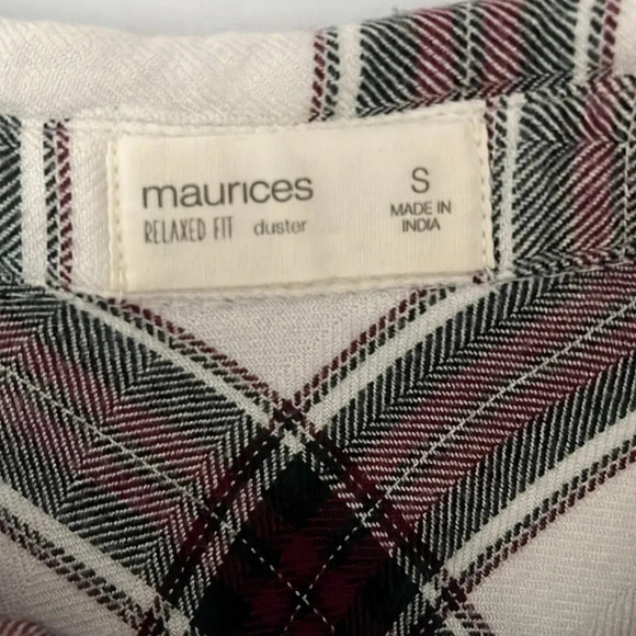 Maurices plaid button down duster shirt size small. - Picture 6 of 10